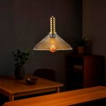 Lámpara Colgante de Cristal 1 Luz Dorado y Negro