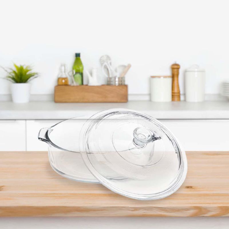 Molde Redondo de Vidrio con Tapa