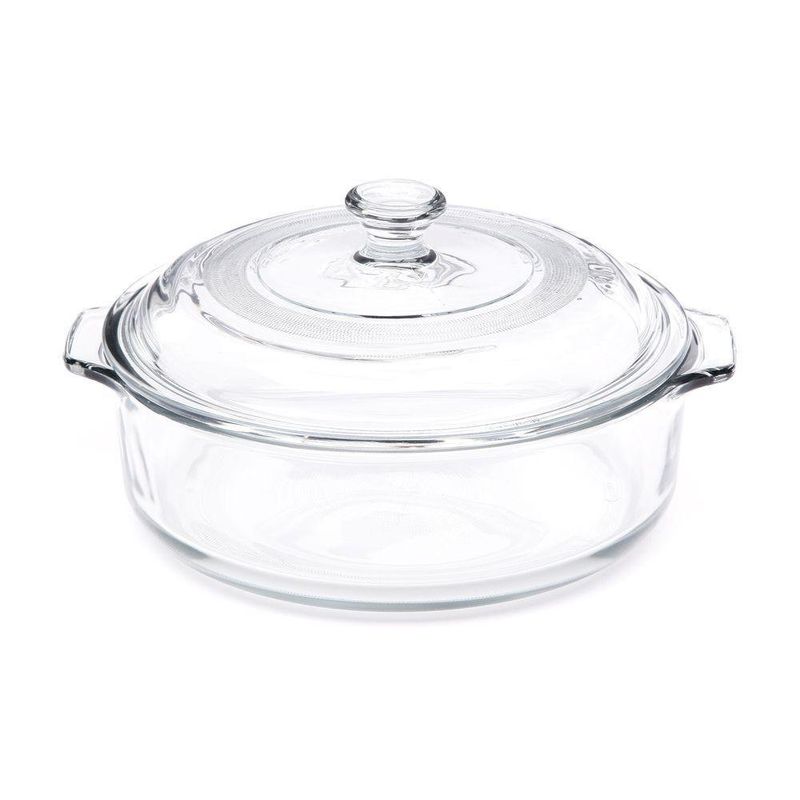 Molde Redondo de Vidrio con Tapa