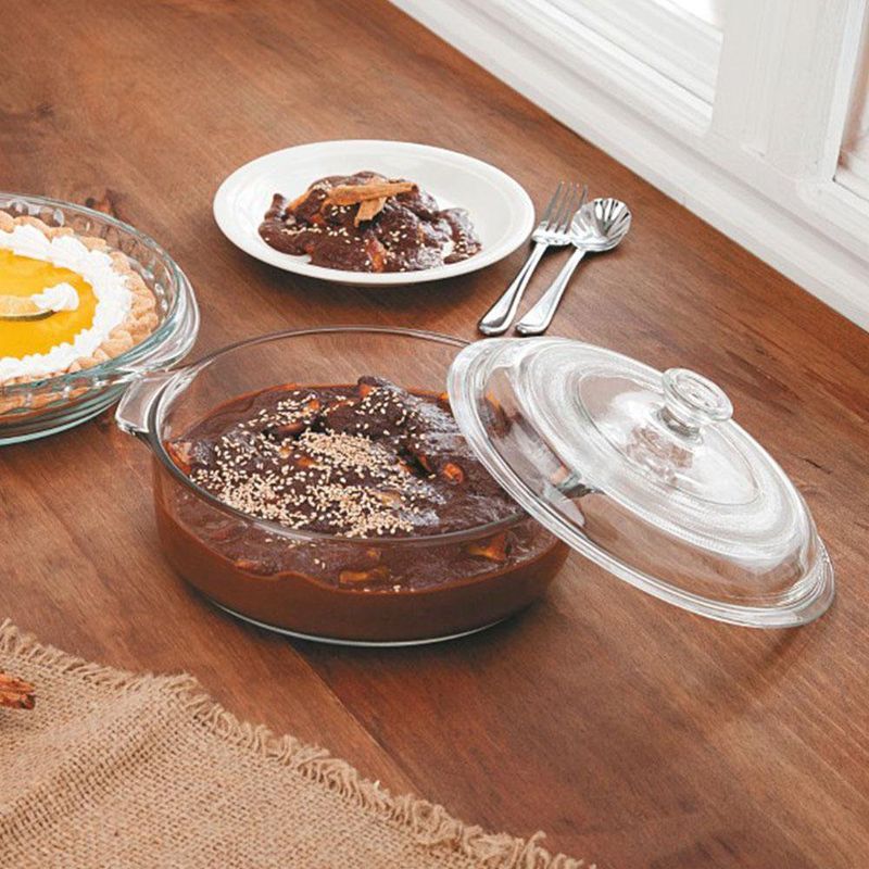 Molde Redondo de Vidrio con Tapa