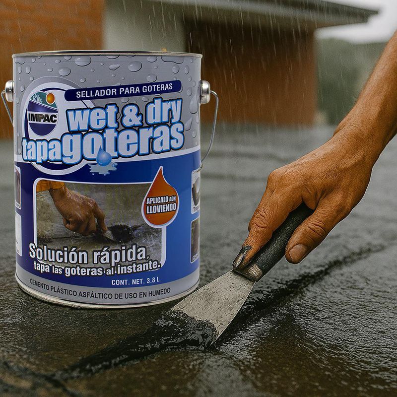 Sellador Tapagoteras Impac Wet & Dry Uso Húmedo y Seco 1 Galón