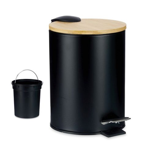 Papelero de Baño con Tapa Negro 3L