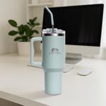 Vaso Térmico con Pajilla 887 Ml Verde Menta
