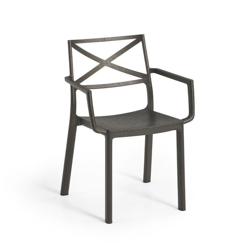 Silla con Descansabrazos Metalix Bronce para Exterior