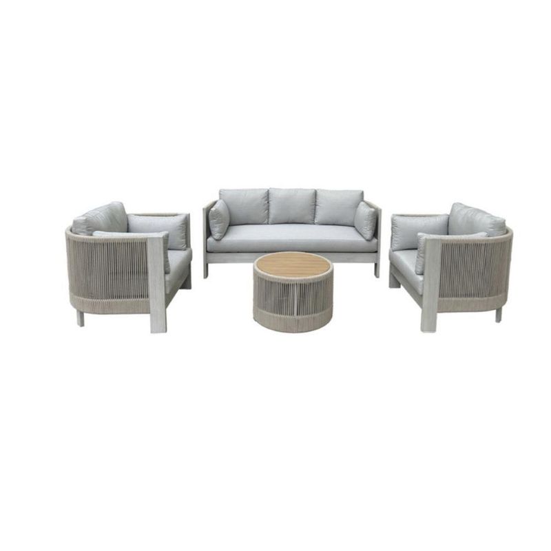 Set de 4 Muebles de Exterior Liana Gris