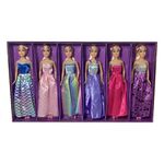 Set de 6 Muñecas con Vestidos Elegantes de 12 Plg