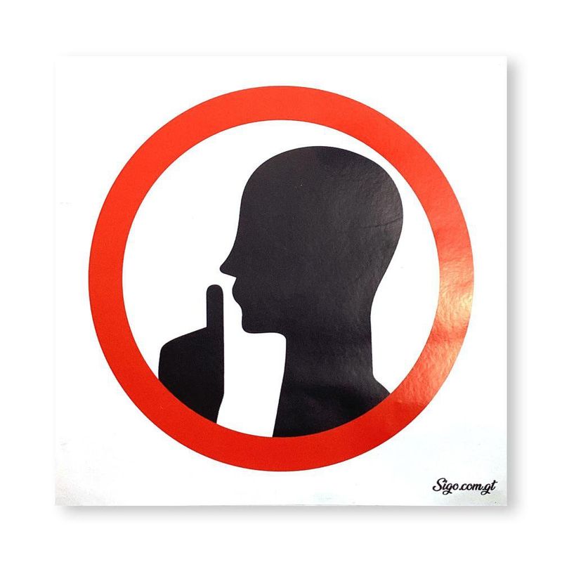 Rótulo de Silencio 10 x 10 Cm