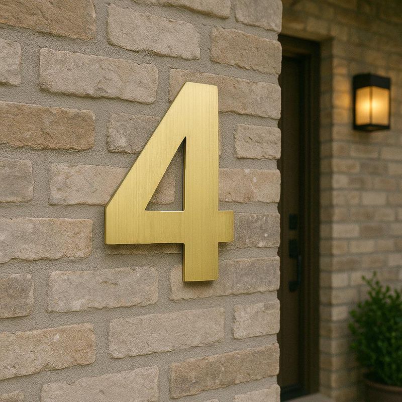 Numero 4 Dorado de 6 Plg