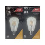 Bombilla LED de Filamento ST64 E27 4 W Luz Cálida 2 Pzas