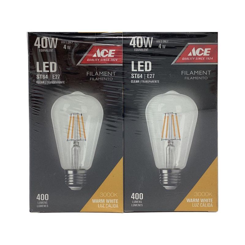 Bombilla LED de Filamento ST64 E27 4 W Luz Cálida 2 Pzas