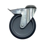 Rodo de Poliuretano 4 Plg 70kg con Espiga y Freno