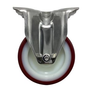 Rodo de Poliuretano 4 Plg Soporta 150 Kg con Placa Burdeno