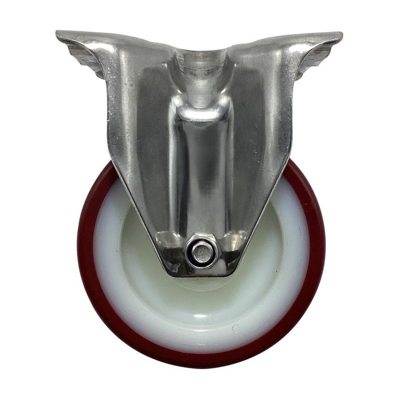 Rodo de Poliuretano 4 Plg Soporta 150 Kg con Placa Burdeno