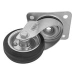 Rodo de Hule 3 1/8 Plg Soporta 70 Kg con Placa Negro
