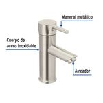 Grifo Monomando para Lavamanos Cuello Bajo Tubig 17 cm Satinado