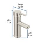 Grifo Monomando para Lavamanos Cuello Bajo Tubig 17 cm Satinado