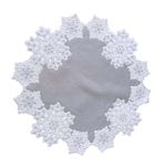 Mantel Redondo con Diseño de Copos de Nieve