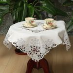 Mantel Cuadrado con Copos de Nieve 83x83 Cm