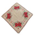 Mantel Cuadrado con Diseño de Flores de Pascua