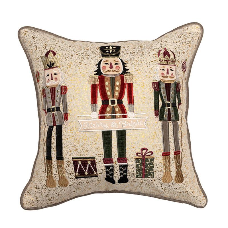 Cojín Navideño con Diseño de Cascanueces