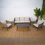 Set de 4 Muebles para Exterior Noah Beige Tipo Rattan