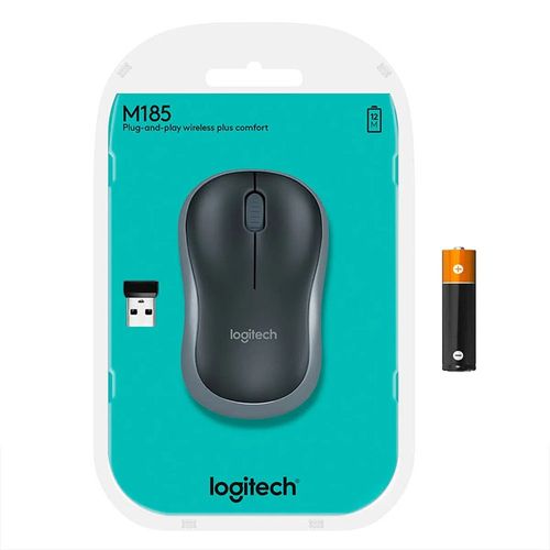 Mouse Inalámbrico Plata Oscuro M185 - Logitech
