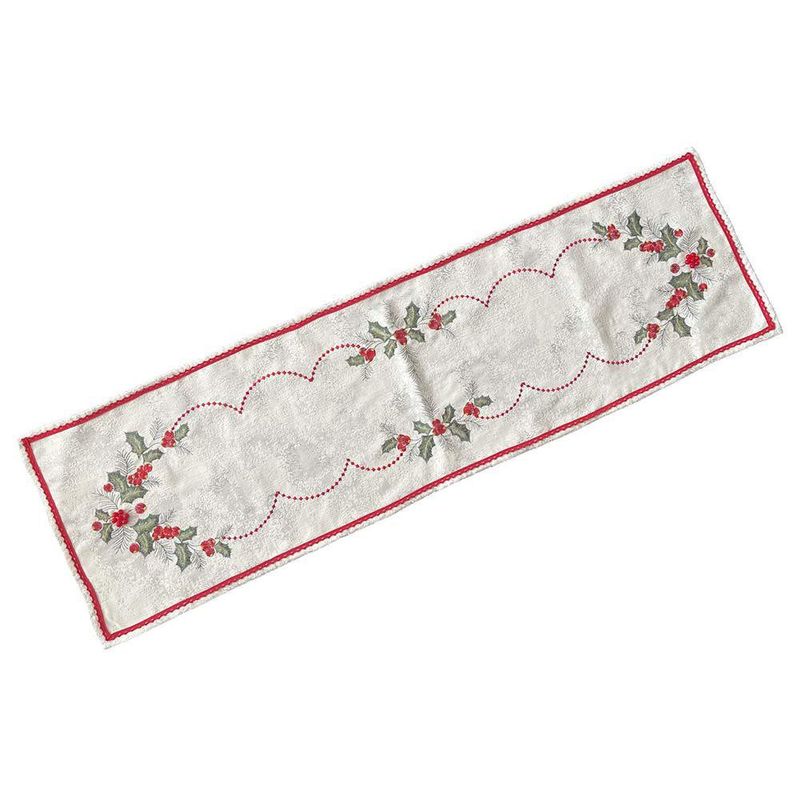 Camino de Mesa Navideño Muérdago Beige 40 x 135Cm