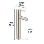 Monomando Alto Satín para Lavabo Tubig