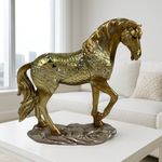 Figura Decorativa Caballo Dorado