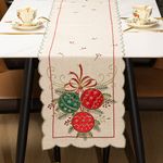 Camino de Mesa con Esferas Navideñas 35 x 183Cm