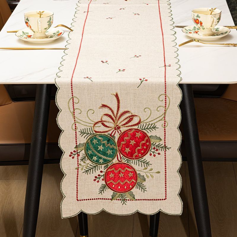 Camino de Mesa con Esferas Navideñas 35 x 183Cm