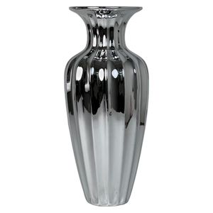Florero Decorativo Metálico Plata 45 Cm