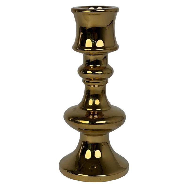 Candelero Decorativo Dorado 9x22Cm