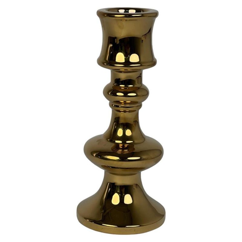 Candelero Decorativo Dorado 9x22Cm