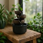 Fuente Decorativa con Luz Diseño Circular 14x20Cm