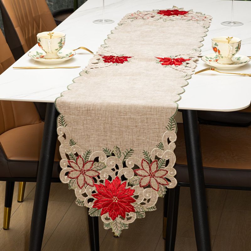 Camino de Mesa con Flores de Pascua 35 x 183 Cm