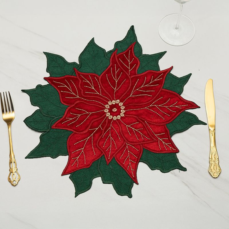 Individual con Flor de Pascua Roja 40x40 Cm