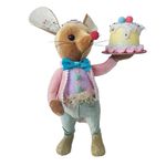 Figura Decorativa de Ratón con Pastel Multicolor