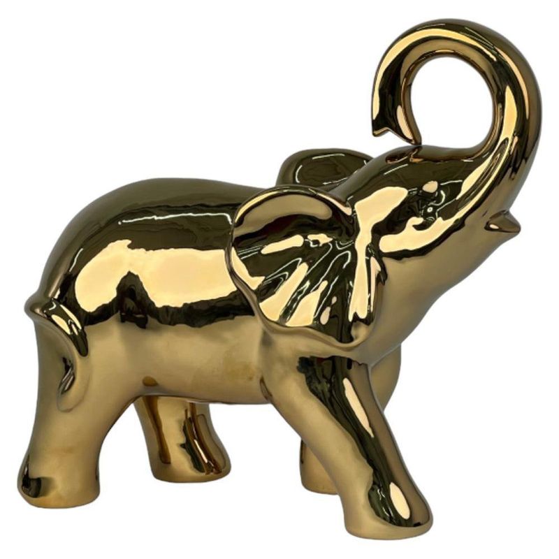 Figura Decorativa Elefante Dorado