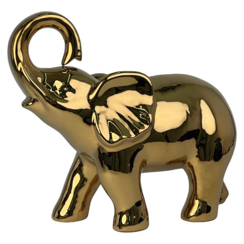 Figura Decorativa Elefante Dorado