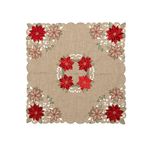 Mantel Cuadrado con Flores de Pascua 83x83 Cm