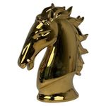Figura Decorativa Cabeza de Caballo Dorado