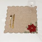 Servilleta con Flor de Pascua 45x45 Cm