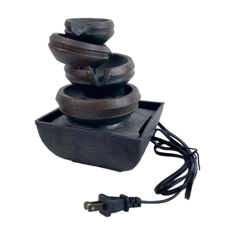 Fuente Decorativa con Luz Vasijas Negras 13x18.5 Cm