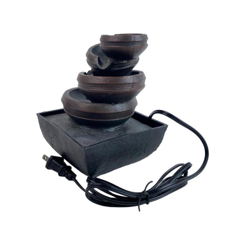 Fuente Decorativa con Luz Vasijas Negras 13x18.5 Cm