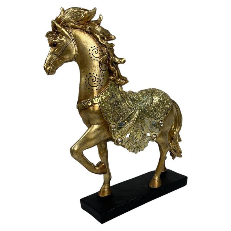 Figura Decorativa Caballo Dorado