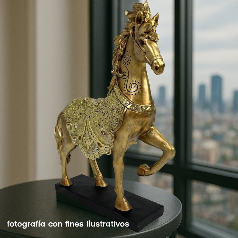 Figura Decorativa Caballo Dorado