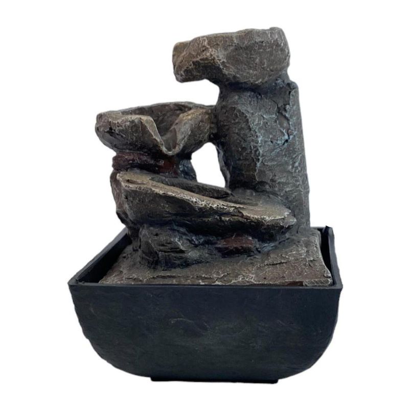 Fuente Decorativa con Luz Efecto Piedra 13.3x18cm