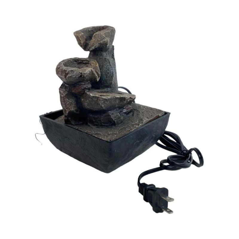 Fuente Decorativa con Luz Efecto Piedra 13.3x18cm