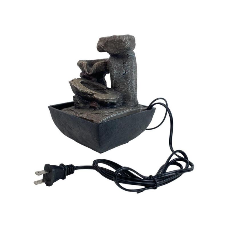 Fuente Decorativa con Luz Efecto Piedra 13.3x18cm